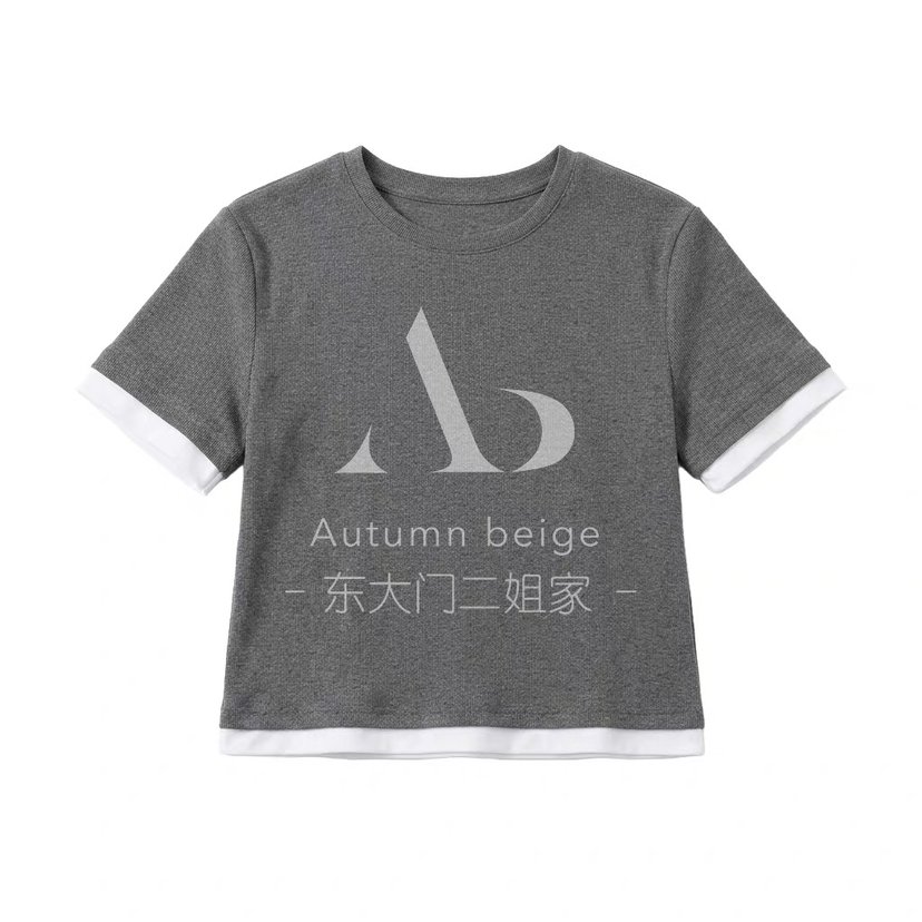 AUTUMN BEIGE-Q韓國直郵女裝新品職業休閑26春夏T恤撞色A.b/AUTUMN BEIGET恤