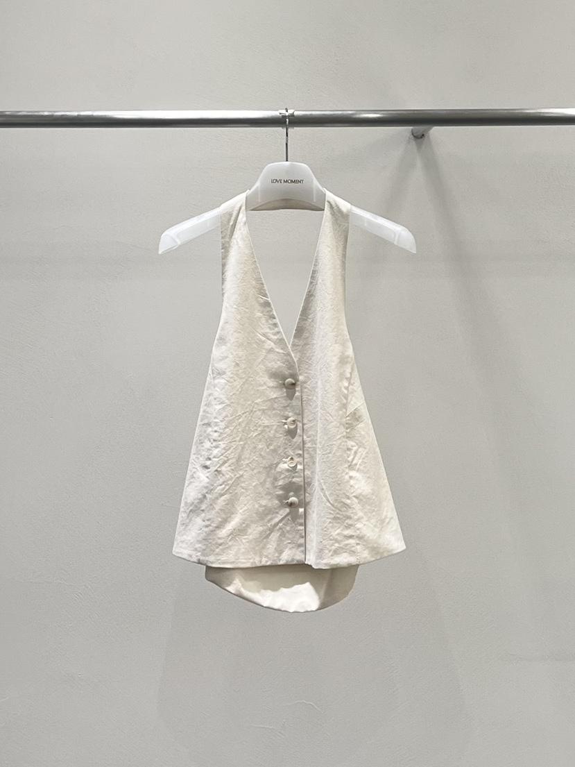 LOVE MOMENT東大門實拍韓國女士新品26春夏吊帶背心亞麻LOVE MOMENT吊帶/背心