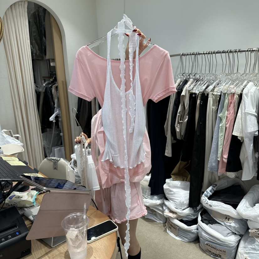 MAGNOLIA36-L韓國東大門代購女裝新款推薦吊帶背心不含內搭亞麻MAGNOLIA36-L吊帶/背心