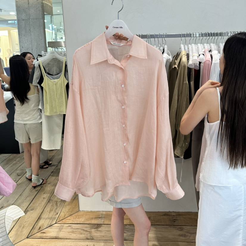 CREAM VILLA韓國東大門代購女士新品26夏季襯衫蕾絲衫CREAMVILLA襯衫/蕾絲衫