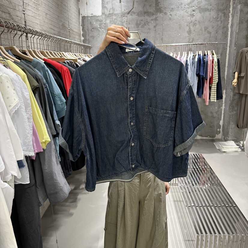 JUNI韓國直郵女士新款時尚休閑26夏季職業推薦襯衫蕾絲衫my juni襯衫/蕾絲衫