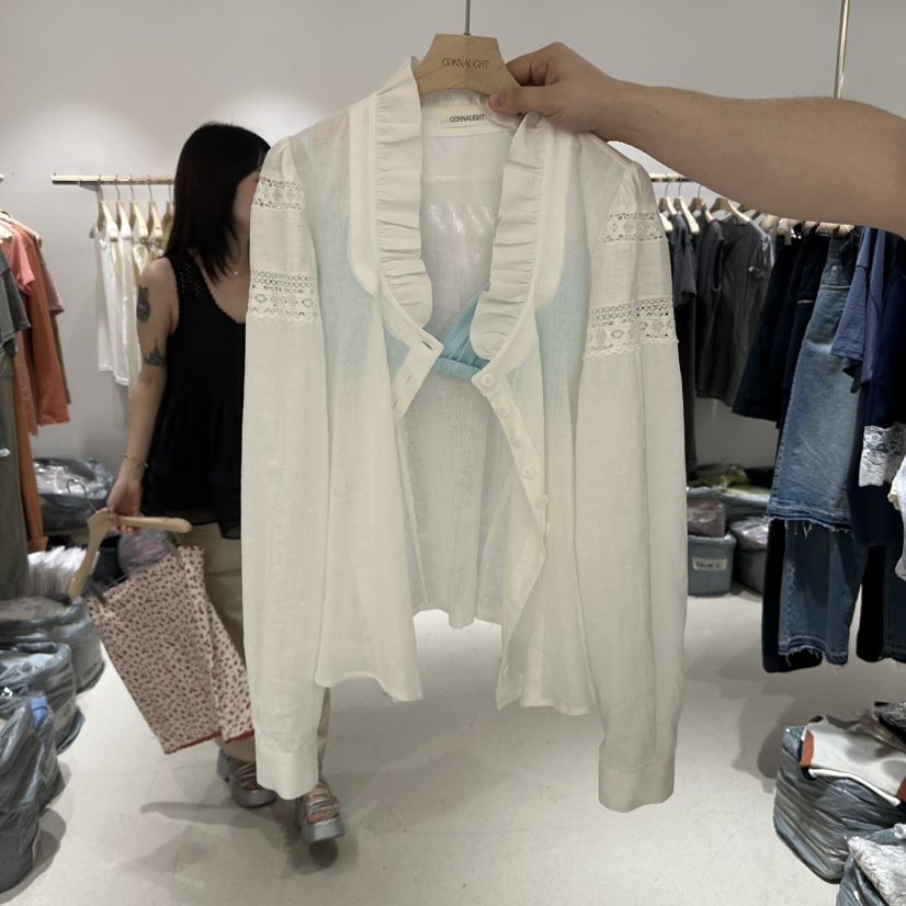 CONNAUGHT/DAILYJUD韓國東大門直郵女士新品時尚襯衫蕾絲衫不含內搭CONNAUGHT/DAILYJUD襯衫/蕾絲衫