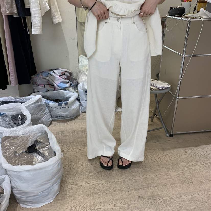 W AND J韓國代購女士新款人氣職業26春夏時尚26夏季休閑褲W AND J休閑褲