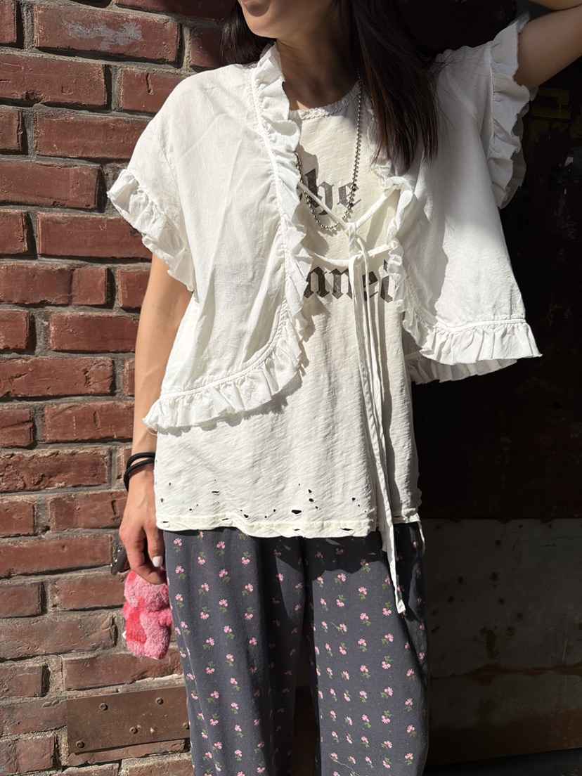 FRANC—L韓國直郵女士新款26夏季熱賣推薦26春夏襯衫蕾絲衫FRANC襯衫/蕾絲衫