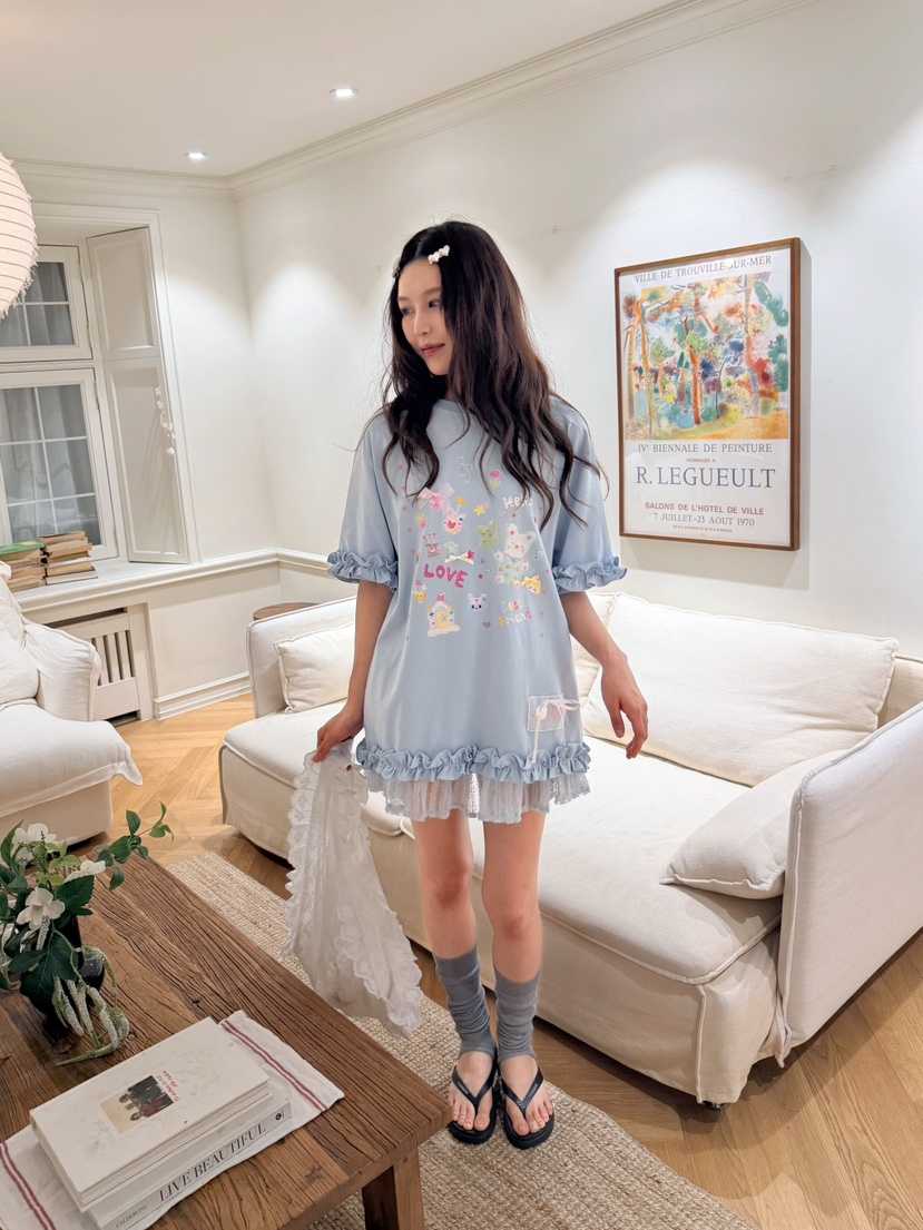 BOUTIQUE-L韓國直郵女士新款人氣26夏季休閑時尚職業T恤BOUTIQUE-LT恤