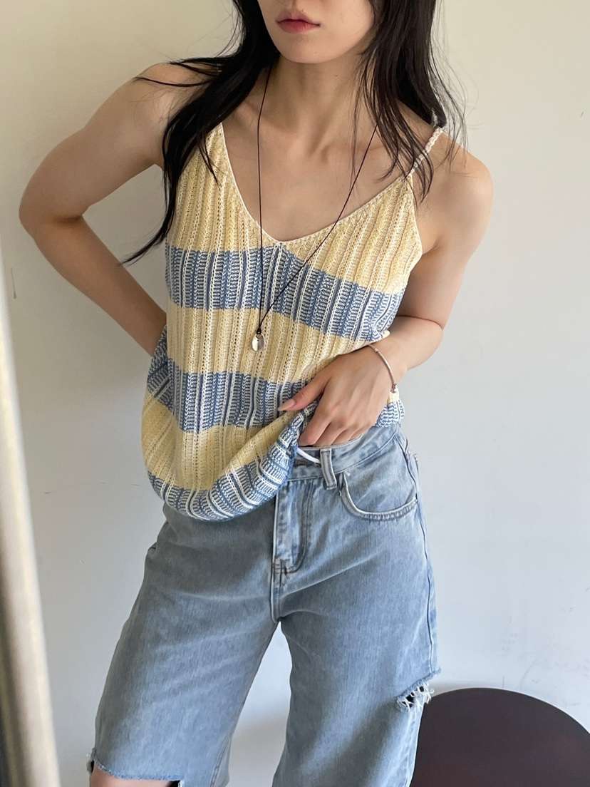 空韓國東大門代購女士新品26春夏26夏季休閑推薦吊帶背心APEX吊帶/背心