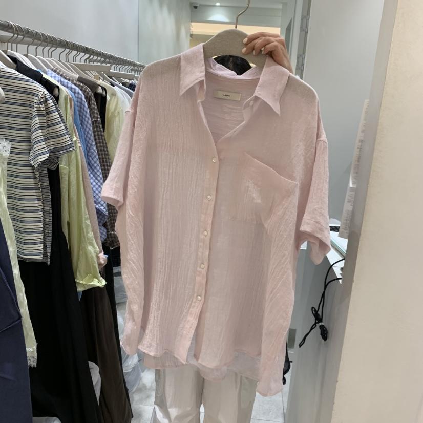 ASOME韓國直郵實拍女士新款休閑人氣熱賣26夏季襯衫蕾絲衫褶皺A.SOME襯衫/蕾絲衫