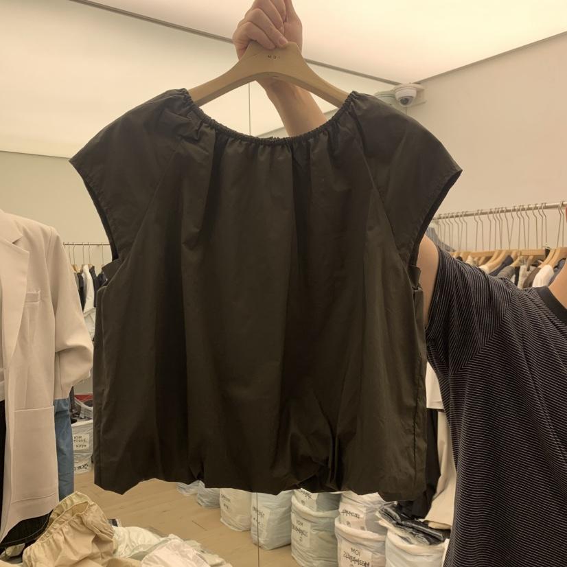 MOI-A韓國東大門代購女裝新品熱賣襯衫蕾絲衫插肩袖褶皺MOI-A襯衫/蕾絲衫
