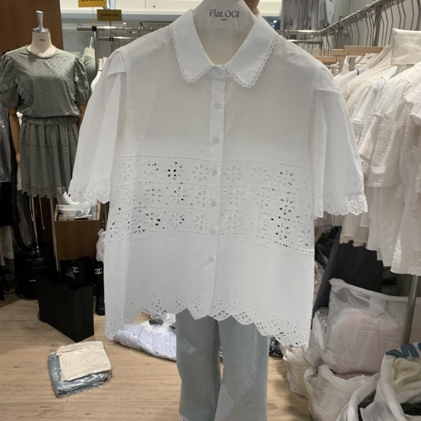 OGI韓國代購女士新品熱賣職業26夏季人氣時尚休閑襯衫蕾絲衫FLat OGI襯衫/蕾絲衫