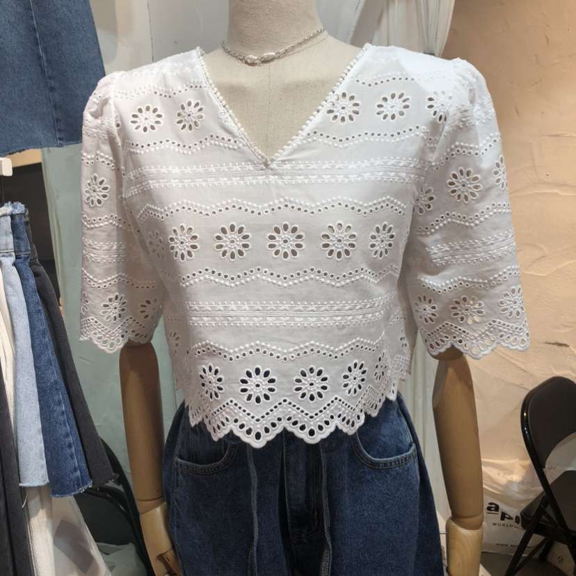 OZ韓國代購女士新品休閑熱賣26春夏職業推薦人氣襯衫蕾絲衫OZ.ounce襯衫/蕾絲衫