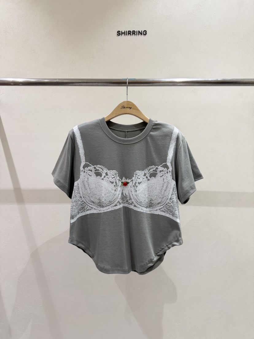 SHIRRING韓國直郵實拍女裝新款26春夏人氣26夏季熱賣休閑T恤SHIRRINGT恤