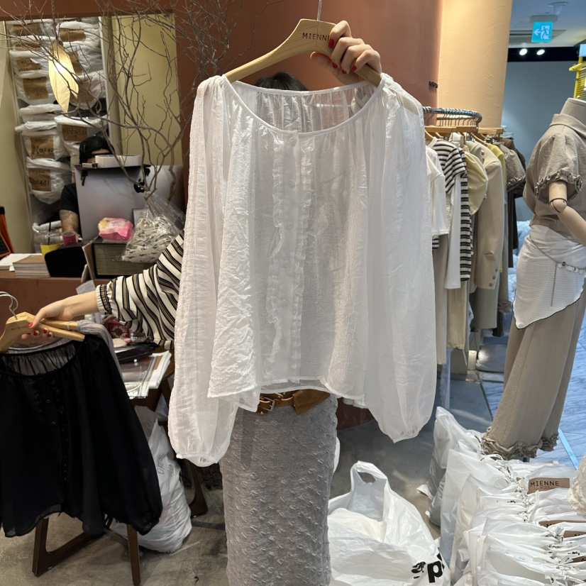 MIENNE韓國直郵女裝新品職業休閑熱賣時尚推薦襯衫蕾絲衫MIENNE襯衫/蕾絲衫