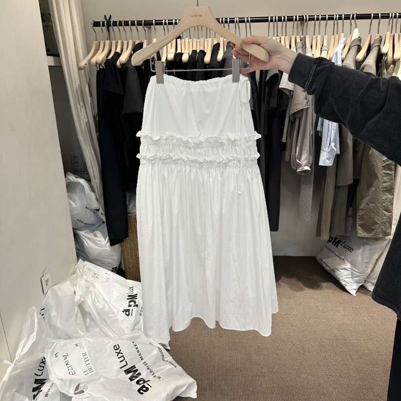 LE BUTTER韓國直郵實拍女士新品職業人氣26夏季長裙褶皺LE BUTTER長裙