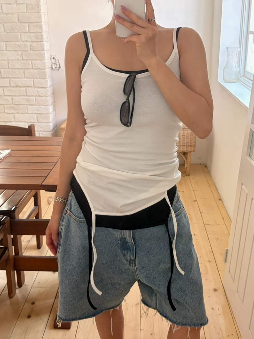 BYRING韓國東大門代購女士新品推薦26夏季吊帶背心不含內搭BYRING吊帶/背心