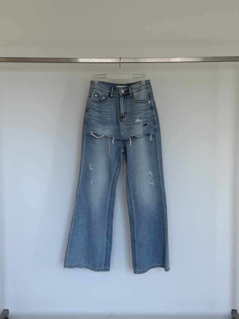 RIVER RAIN韓國直郵實拍女裝新品職業人氣26夏季休閑牛仔褲RIVER RAIN牛仔褲