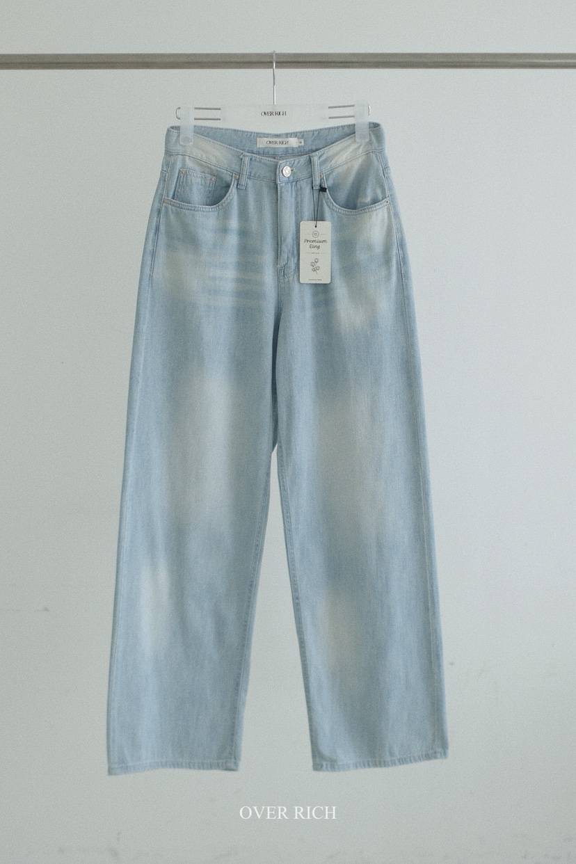 OVER RICH韓國直郵女士新品26夏季休閑職業時尚推薦牛仔褲OVER RICH牛仔褲