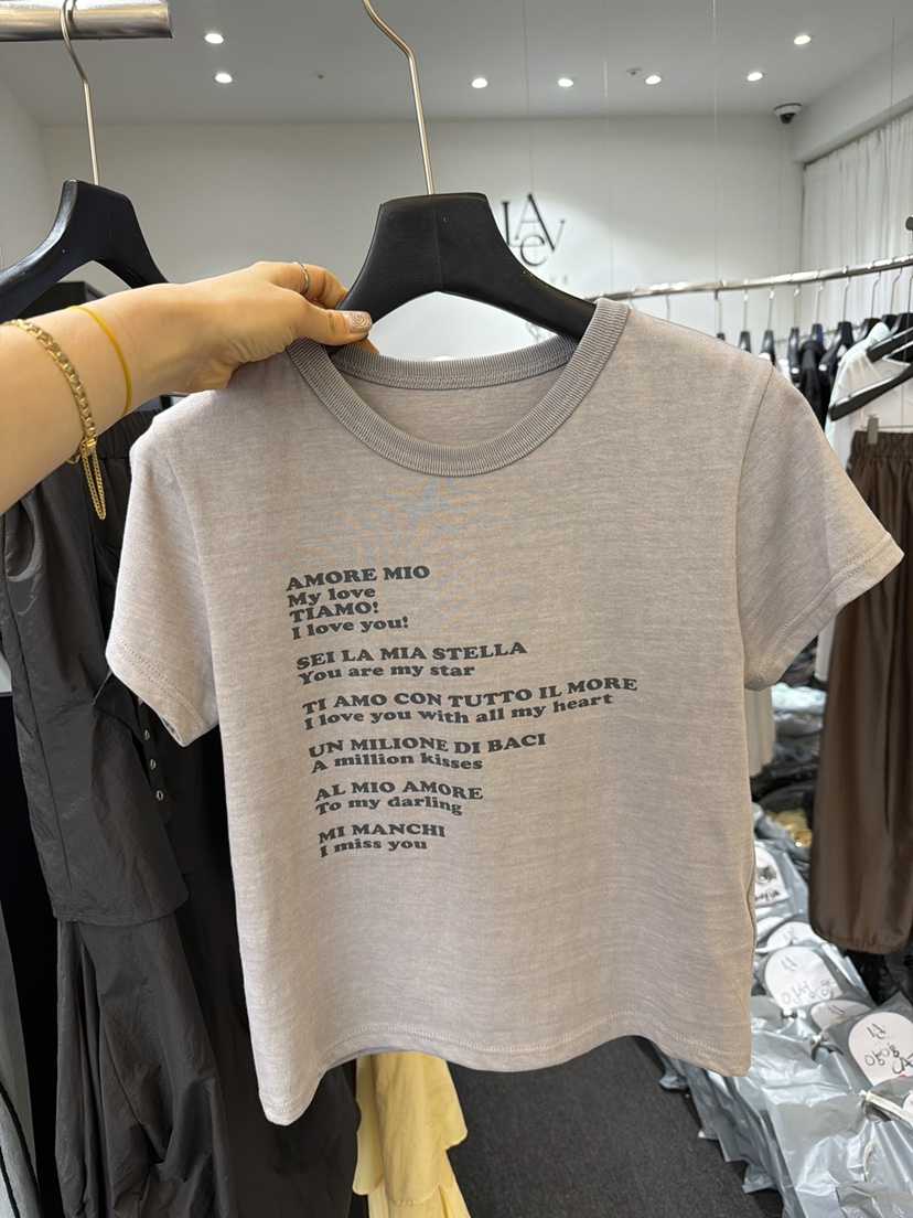 LE AVE韓國直郵女士新款時尚職業推薦人氣休閑26春夏T恤復古LE AVET恤