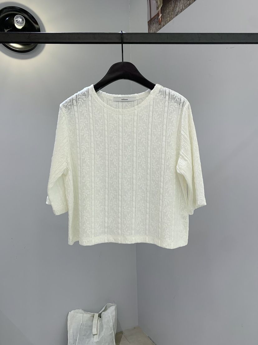 SOFTNESS韓國直郵女士新款26春夏26夏季熱賣襯衫蕾絲衫蕾絲Softness/Cosmic襯衫/蕾絲衫