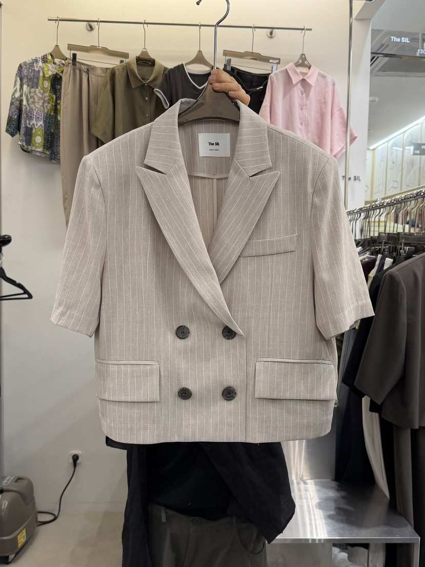 THE SIL韓國直郵女士新款26春夏休閑26夏季西裝西服條紋THE SIL/1 2ILLY西裝/西服