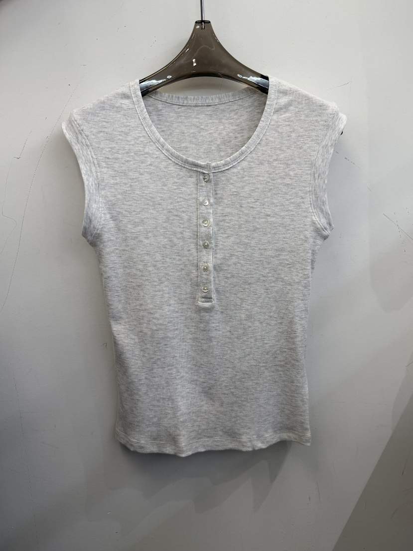 THE SIL韓國直郵女裝新品26夏季休閑26春夏吊帶背心紐扣羅紋THE SIL/1 2ILLY吊帶/背心