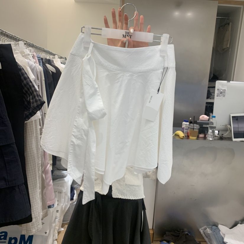 MEET ME韓國直郵女士新品26春夏人氣時尚短裙不對稱含腰帶MEET ME短裙