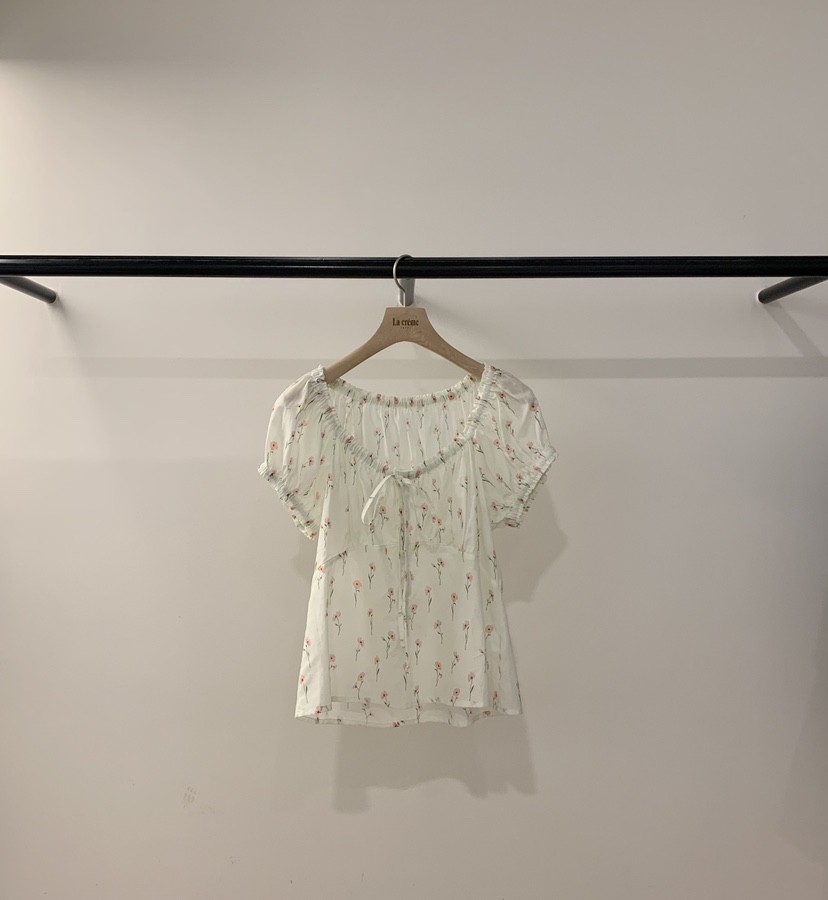 LA CREME韓國東大門代購女士新款26春夏推薦襯衫蕾絲衫露肩LA CREME襯衫/蕾絲衫