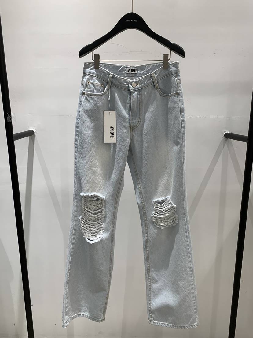 ANOVE東大門實拍韓國女裝新品26春夏職業牛仔褲喇叭褲復古ANOVE牛仔褲