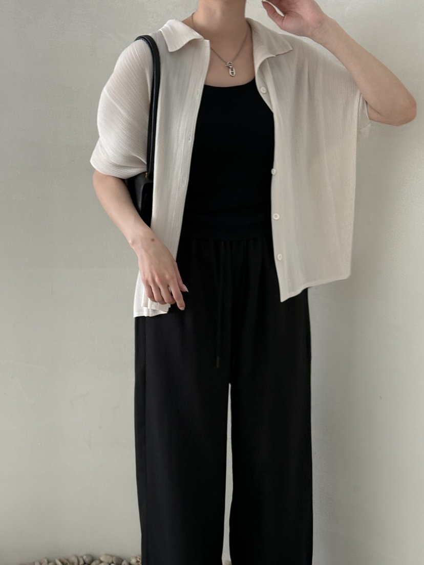 DEMAR東大門實拍韓國女裝新品26春夏推薦休閑襯衫蕾絲衫褶皺DEMAR襯衫/蕾絲衫