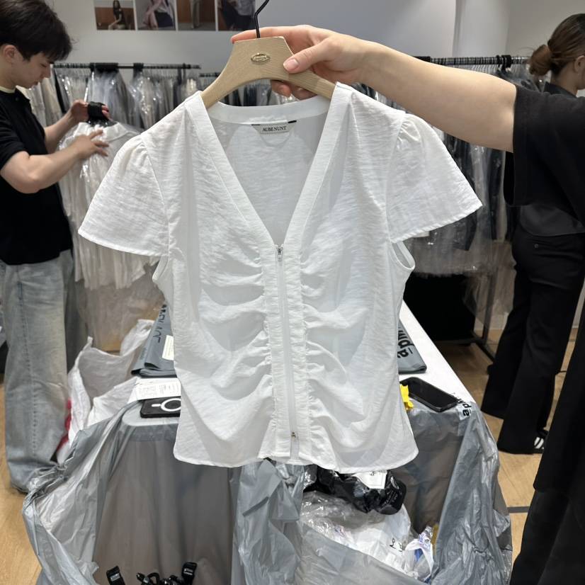 aube nunt韓國直郵女士新款熱賣職業26春夏人氣襯衫蕾絲衫aube nunt襯衫/蕾絲衫