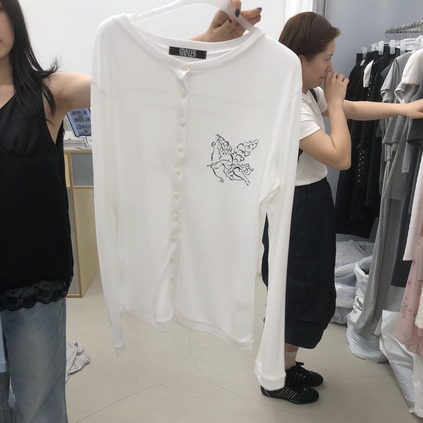 STAINLESS東大門實拍韓國女裝新品時尚推薦休閑長袖T恤開衫STAINLESS長袖T恤