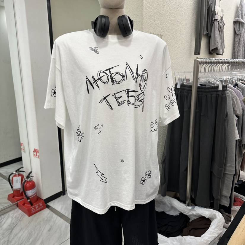 MAGOT韓國直郵實拍女裝新品26春夏熱賣職業時尚休閑T恤涂鴉IIIΛGOT/MAGOTT恤