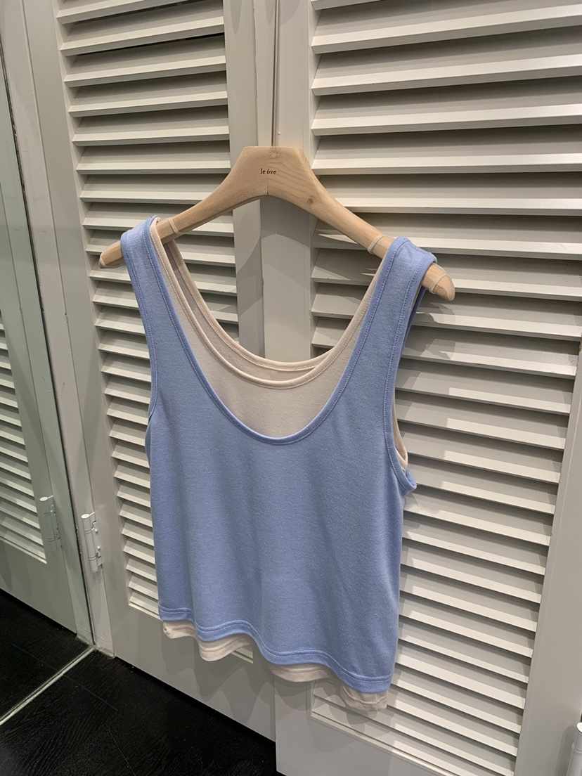 LE OVE/VERDI韓國東大門直郵女裝新品職業吊帶背心假兩件LE OVE/VERDI吊帶/背心