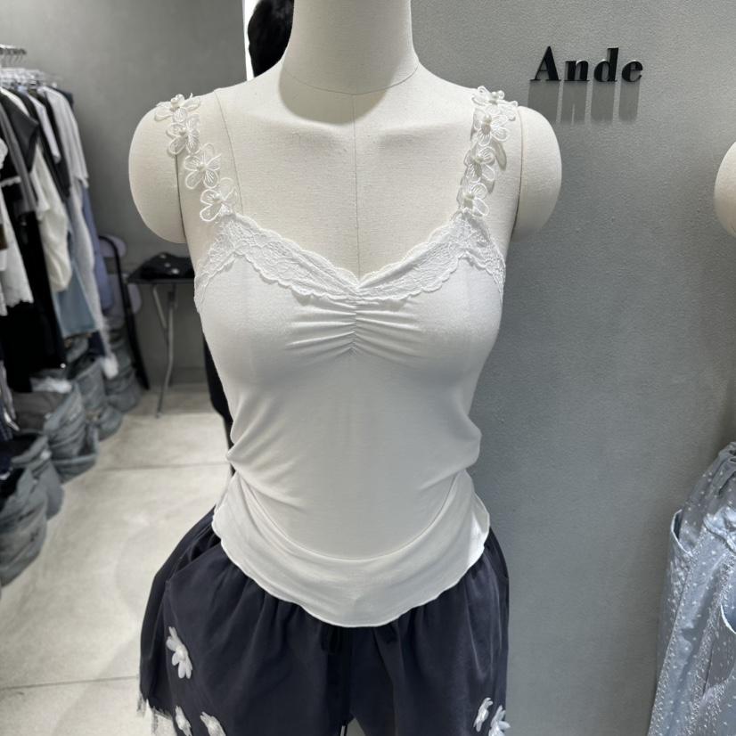 ANDE韓國代購女士新款26春夏推薦26夏季熱賣吊帶背心蕾絲Ande吊帶/背心