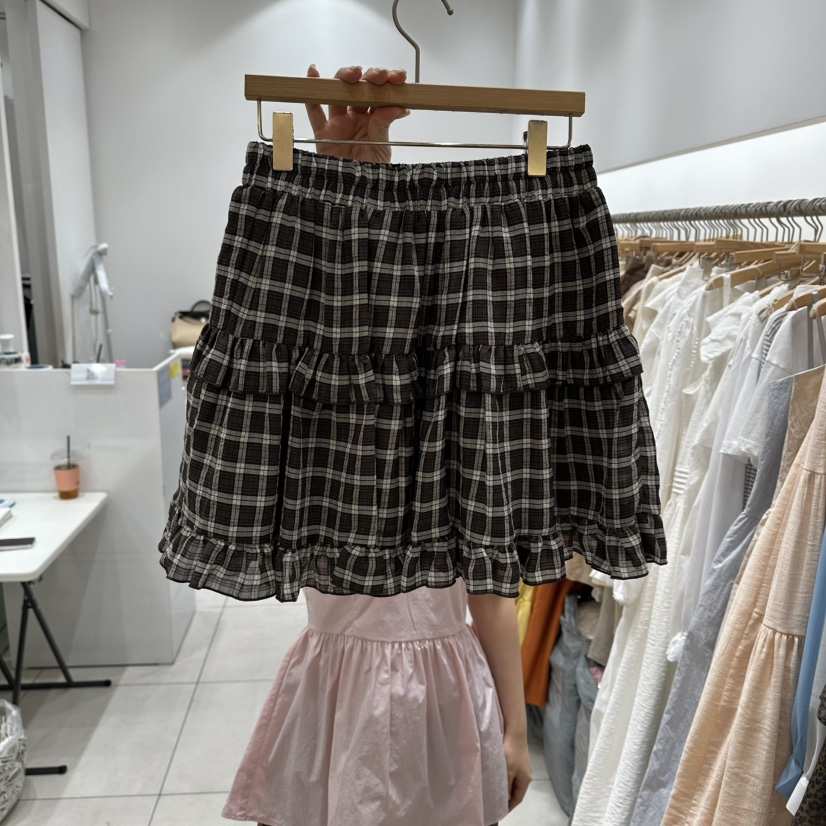XPARTY韓國東大門代購女裝新品26夏季熱賣時尚26春夏裙褲格子XPARTY裙褲