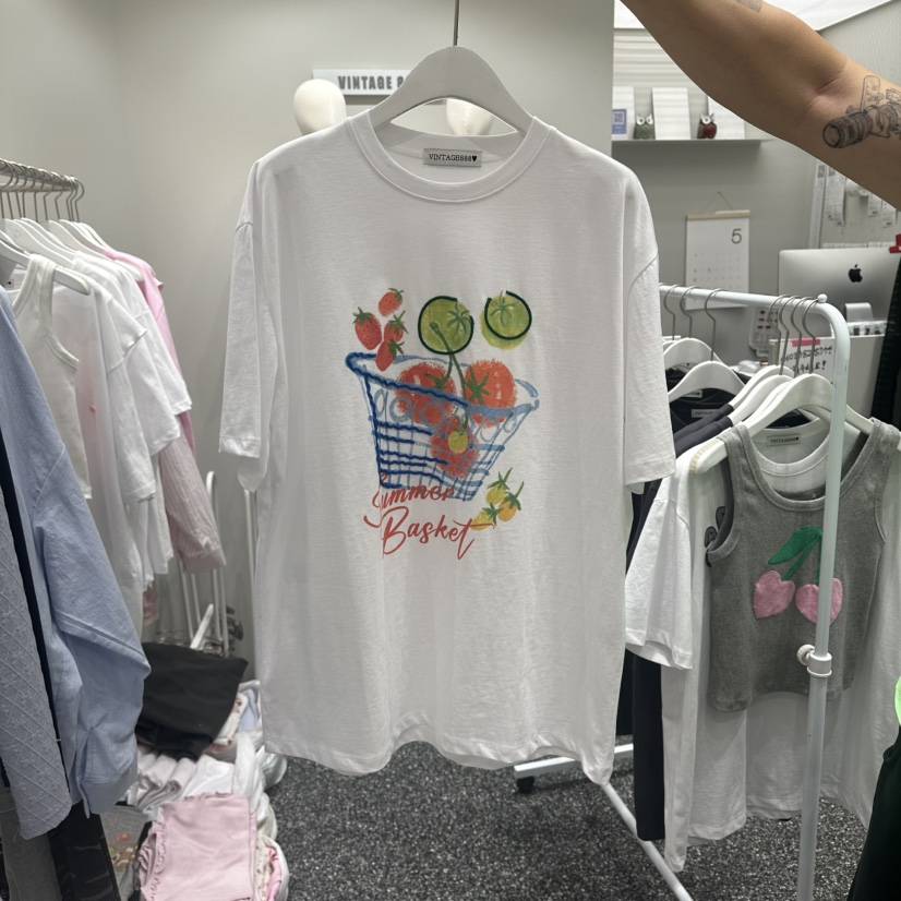 VINTAGE 888韓國直郵女士新款人氣26夏季26春夏職業推薦T恤VINTAGE888/TRIPLE EIGHTT恤