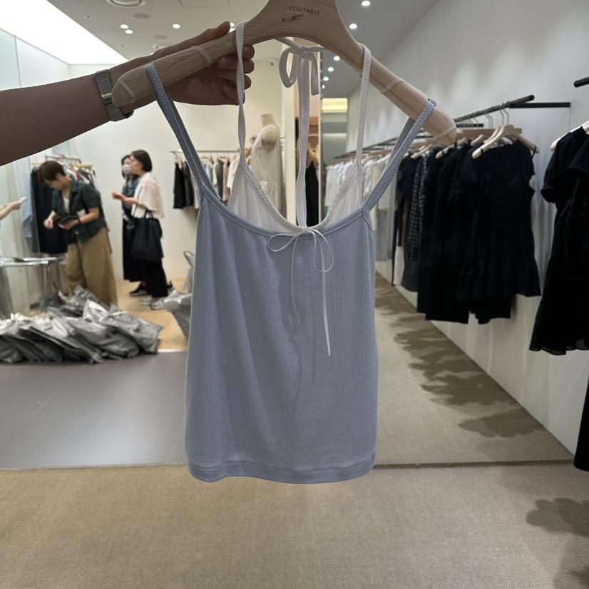 VEGETABLE韓國直郵實拍女裝新品休閑人氣熱賣吊帶背心假兩件VEGETABLE吊帶/背心