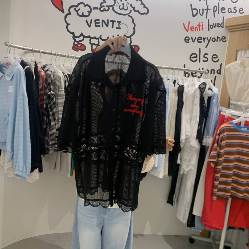VENTI韓國東大門直郵女裝新品人氣休閑時尚推薦襯衫蕾絲衫VENTI襯衫/蕾絲衫