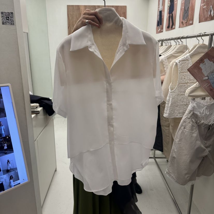 CHAV韓國直郵女士新品時尚26春夏人氣26夏季職業襯衫蕾絲衫CHAV襯衫/蕾絲衫