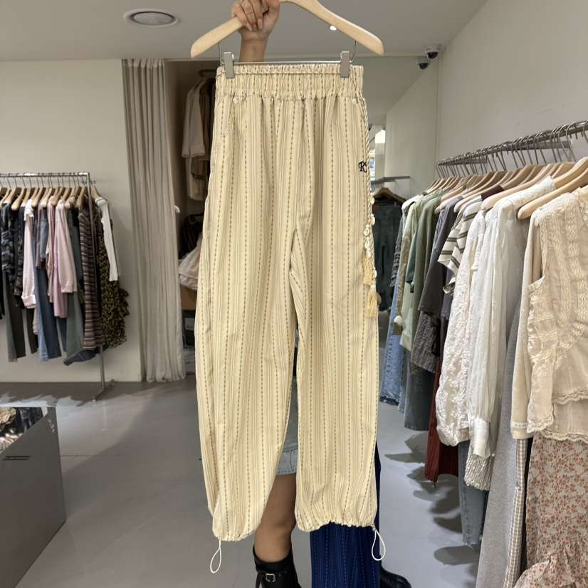 VAULT東大門實拍韓國女裝新品職業26夏季推薦休閑褲含腰繩VAULT休閑褲