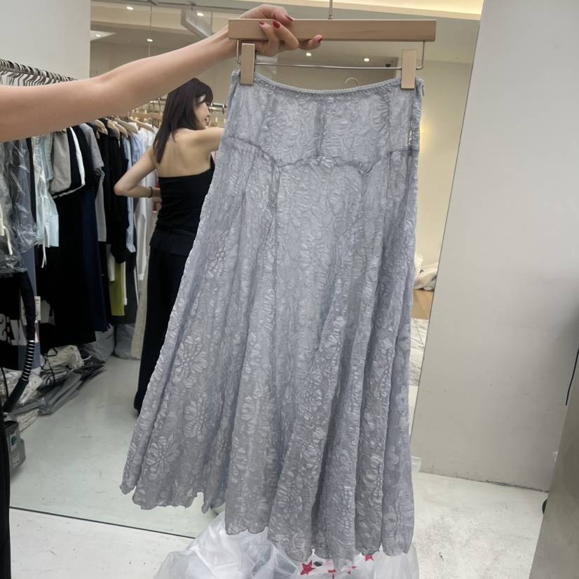 FLAUNT韓國直郵實拍女裝新品人氣休閑推薦26春夏長裙透明FLAUNT長裙