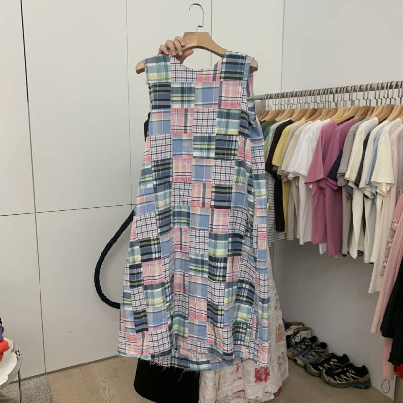 DOHWAJI韓國直郵女裝新款26夏季熱賣時尚推薦職業連衣裙格子DOHWAJI連衣裙