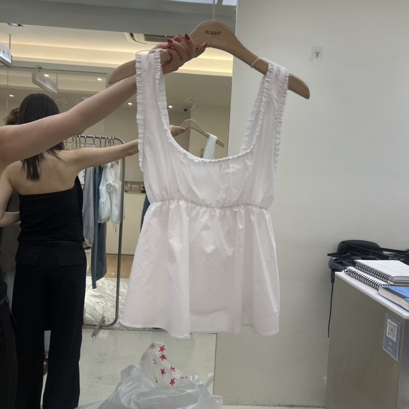 FLAUNT韓國東大門代購女裝新品推薦26春夏吊帶背心棉質綁帶FLAUNT吊帶/背心