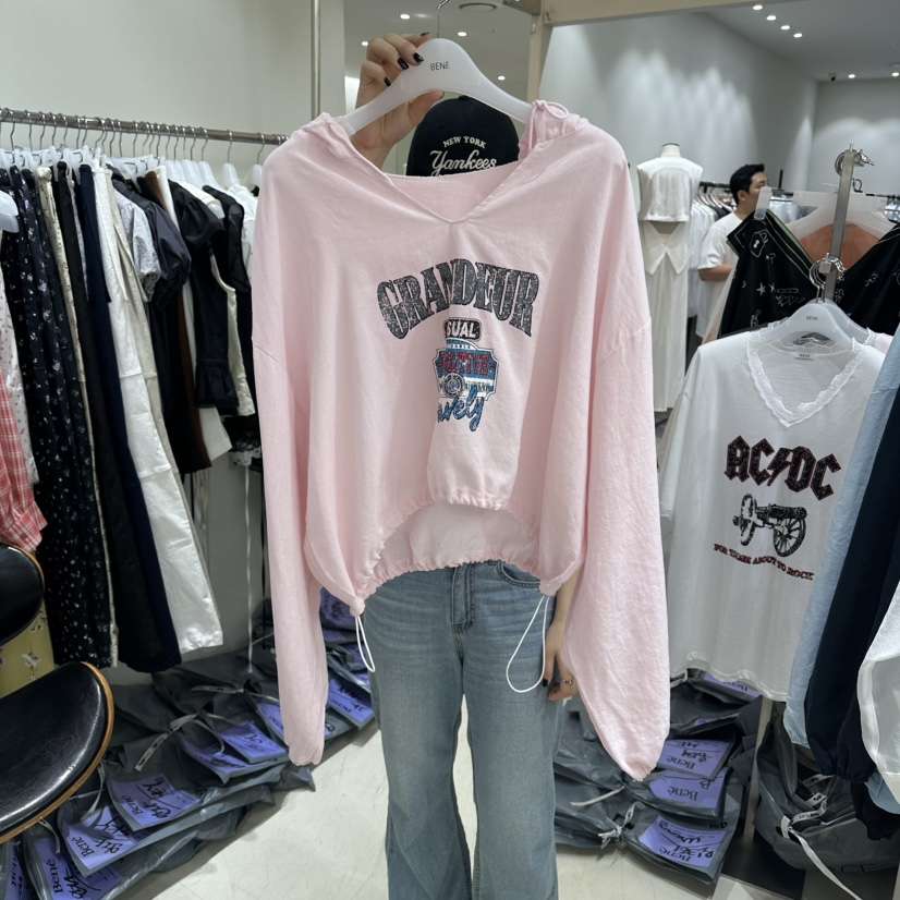 BENE韓國東大門代購女士新品26夏季休閑職業衛衣連帽衫亞麻BENE衛衣