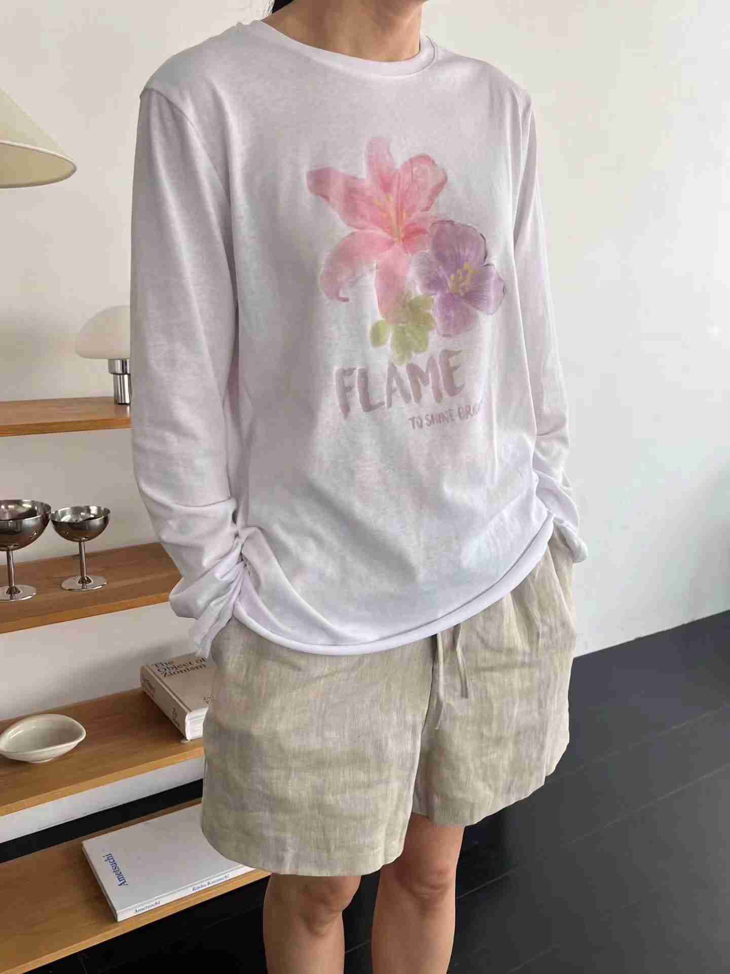 ALOHA-OT韓國直郵女裝新品26春夏職業人氣休閑推薦長袖T恤ALOHA-OT長袖T恤