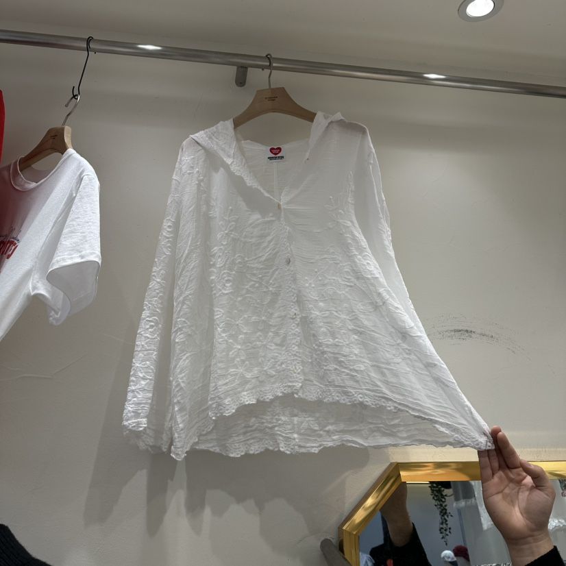 UNDERSTAR_VINTAGE韓國直郵女裝新款26夏季襯衫蕾絲衫連帽衫蕾絲UNDERSTAR_VINTAGE襯衫/蕾絲衫