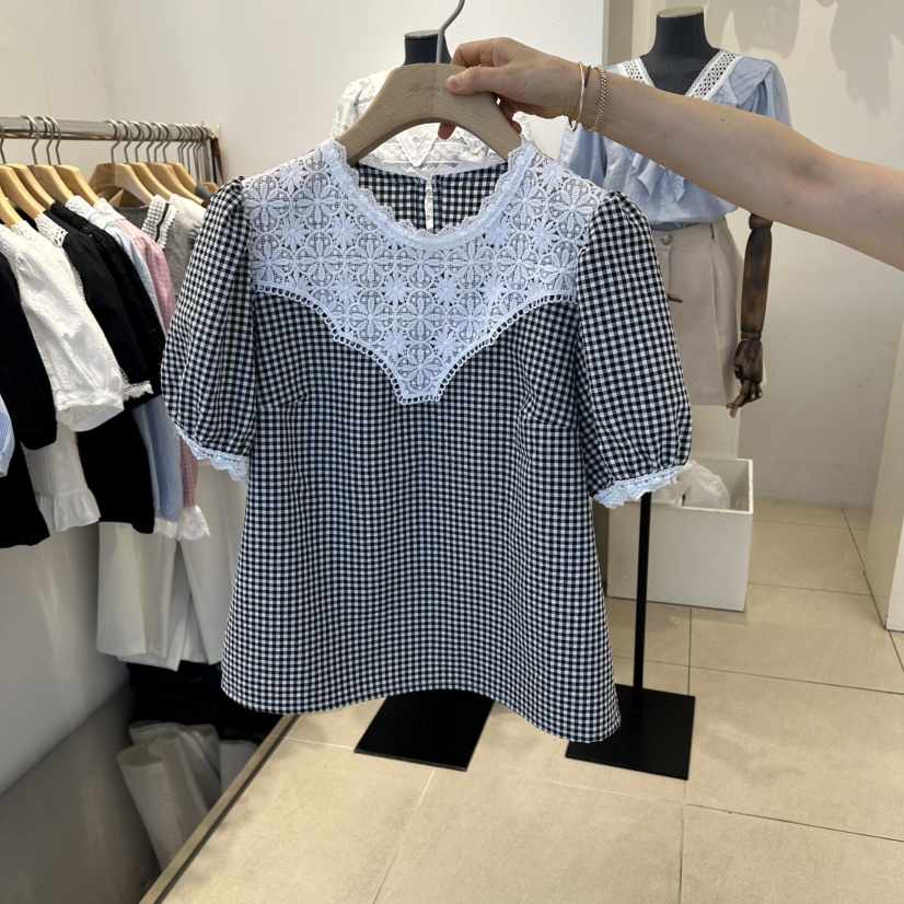 2nd B-S韓國直郵實拍女裝新品26春夏人氣休閑襯衫蕾絲衫2nd B-S襯衫/蕾絲衫