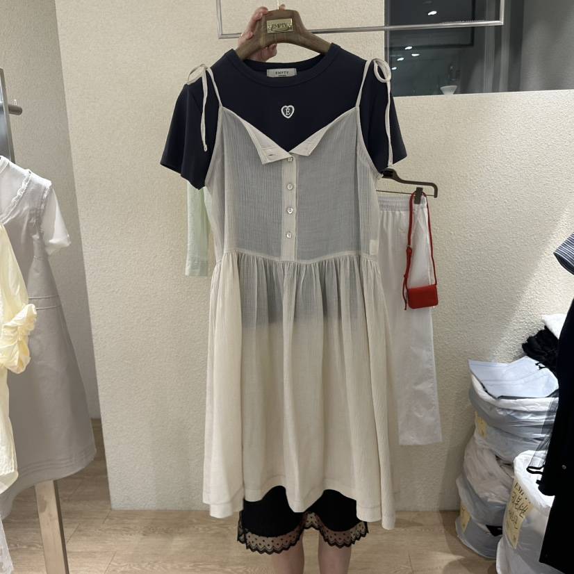 EMPTY韓國直郵女士新款26夏季休閑推薦職業連衣裙不含內搭EMPTY連衣裙