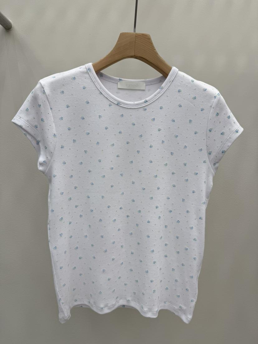 EOOB/LAMEREI韓國直郵女士新品26夏季職業人氣熱賣T恤花朵EOOB/LAMEREIT恤