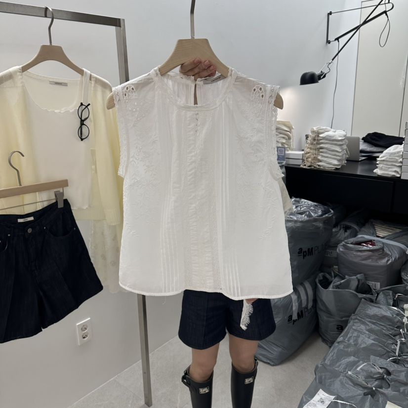WRITTEN BY韓國代購女士新品26夏季26春夏吊帶背心蕾絲鏤空WRITTEN BY吊帶/背心