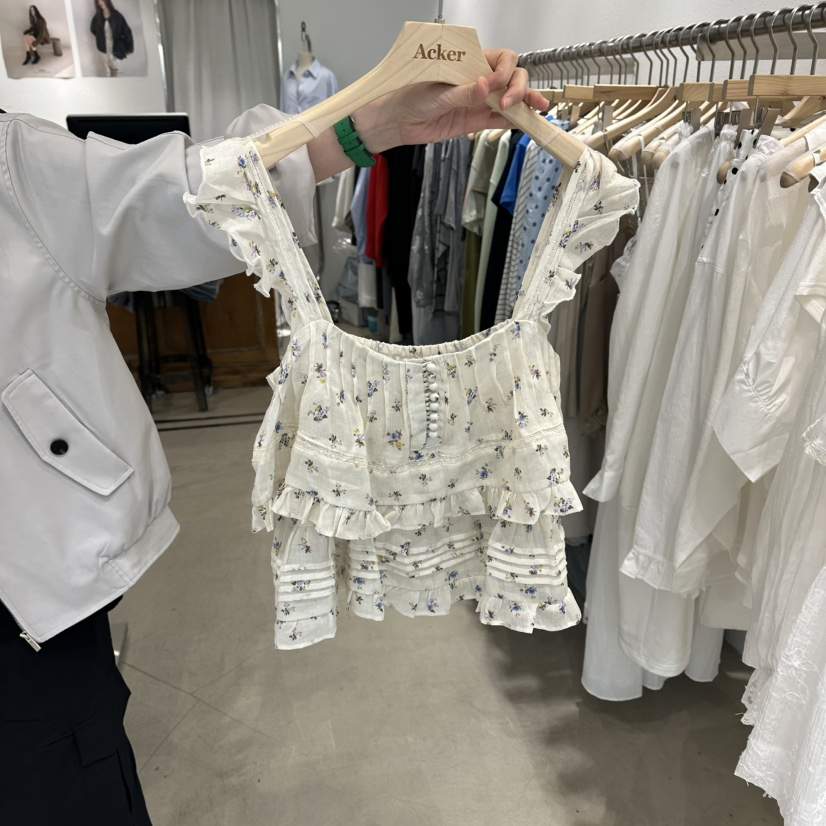 ACKER韓國直郵實拍女裝新款時尚休閑職業26夏季吊帶背心亞麻ACKER吊帶/背心